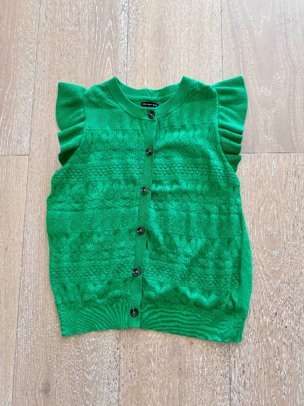 Who What Wear Target Green Flutter Sleeve Knit Cardigan Size Large